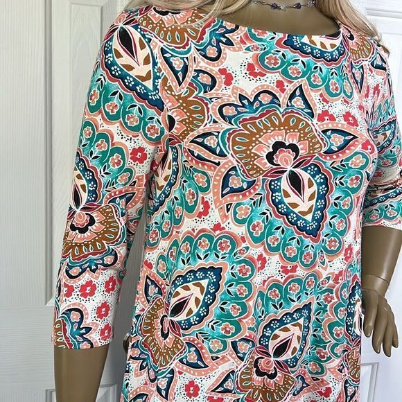 Chicos Comfy 3/4 Sleeve Flowy T-shirt XS - Picture 2 of 6